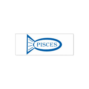 Fisch Sign Sign Fish Selbstfärbung Briefmarke Permastempel