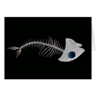 Fisch-Skelett auf Schwarzem