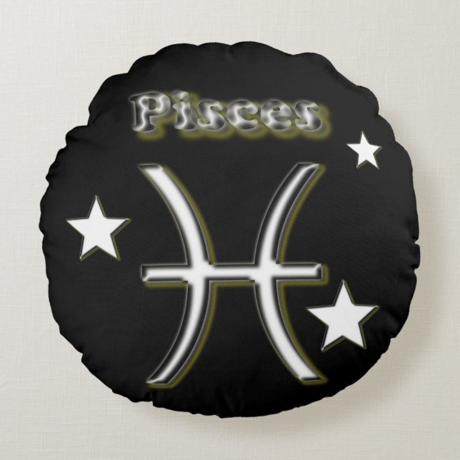 Fisch-Symbol Rundes Kissen (Vorderseite)