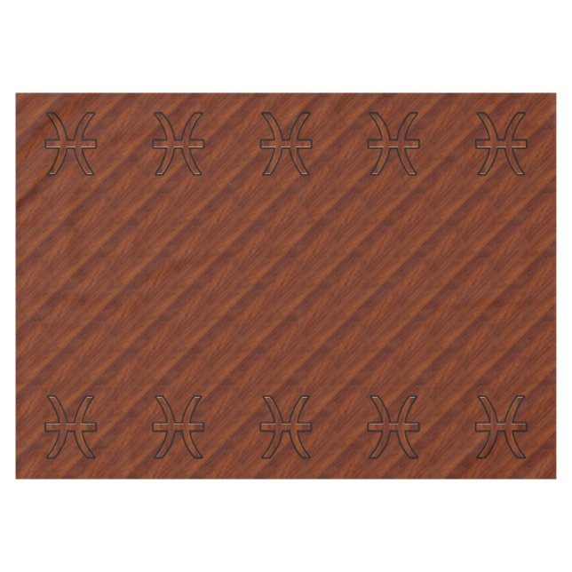 Fisch-Tierkreis unterzeichnen herein hölzernen Tischdecke (Vorderseite (Horizontal))