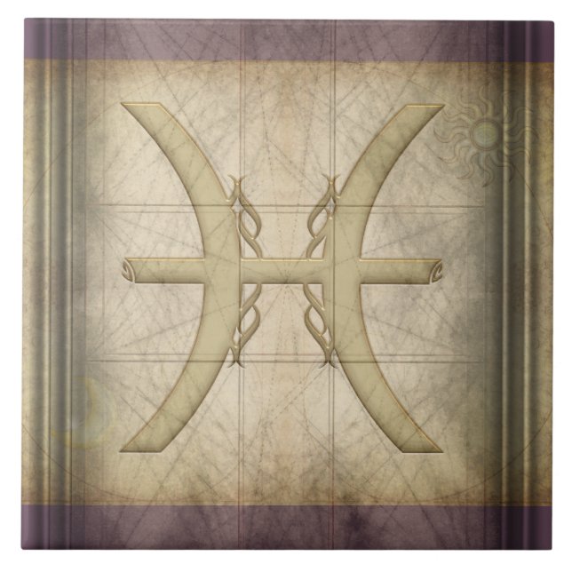 Fisch-Tierkreis-Zeichen Fliese (Vorderseite)