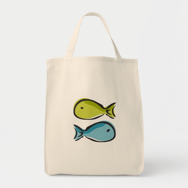 Fisch und Bäume Lebensmitteltüte Tragetasche (Vorne)