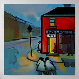 FISCH- UND CHIP-SHOP POSTER