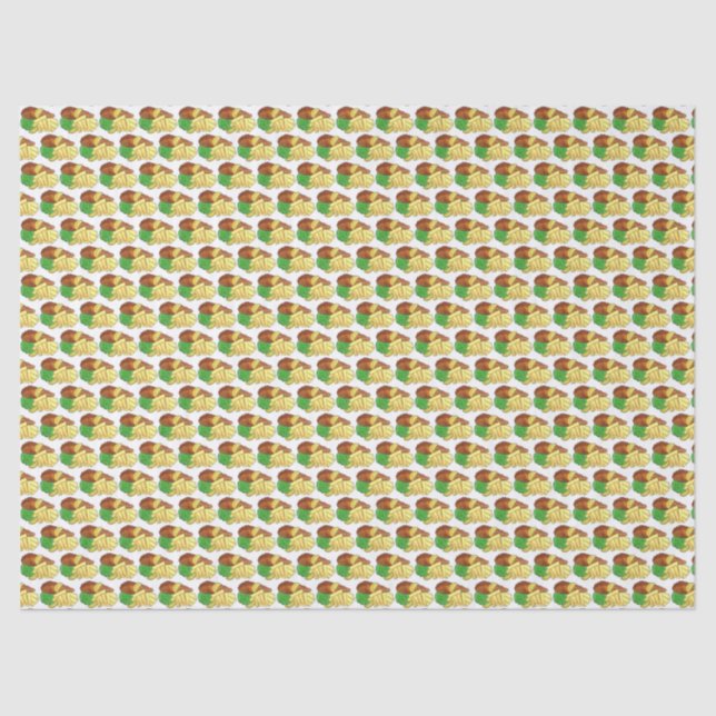 Fisch und Chips Erbsen Britischer Pub Chip Shop Ne Seidenpapier (Vorderseite)