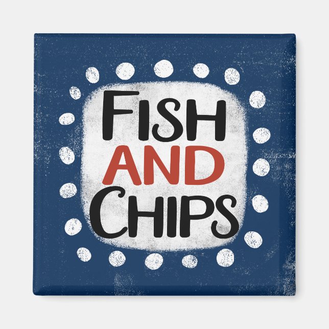 Fisch und Chips Kühlschrank Magnet (Vorne)