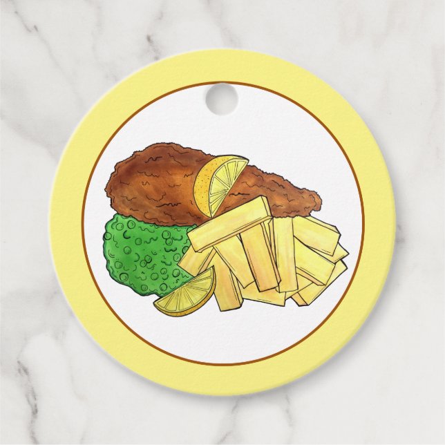 Fisch und Chips Peas British Pub Restaurant Lebens Geschenkanhänger (Vorderseite)