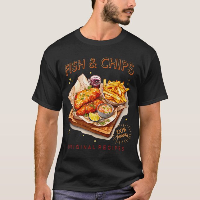 Fisch und Chips T-Shirt (Vorderseite)
