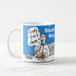 Fisch und Chips zu personalisieren. Kaffeetasse