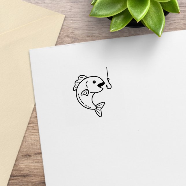 Fisch und Fischereihaken 1x1 Gummistempel (Von Creator hochgeladen)