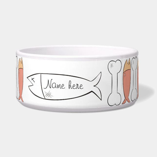 Fisch-und Knochen-Schüssel - GROSS Napf (Vorderseite)