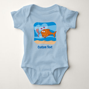 Fisch und Köder in Liebe Baby Bodysuit Baby Strampler