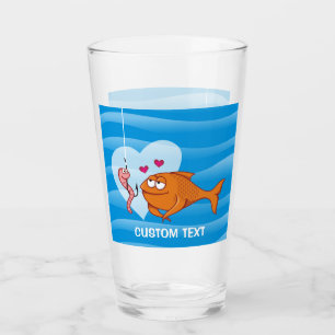 Fisch und Köder in Liebe Glas