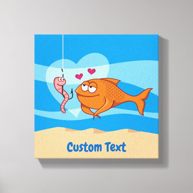Fisch und Köder in Liebe, Leinwand (Vorderseite)