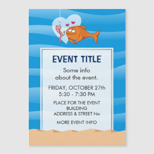 Fisch und Köder in Liebe Magnetkarte