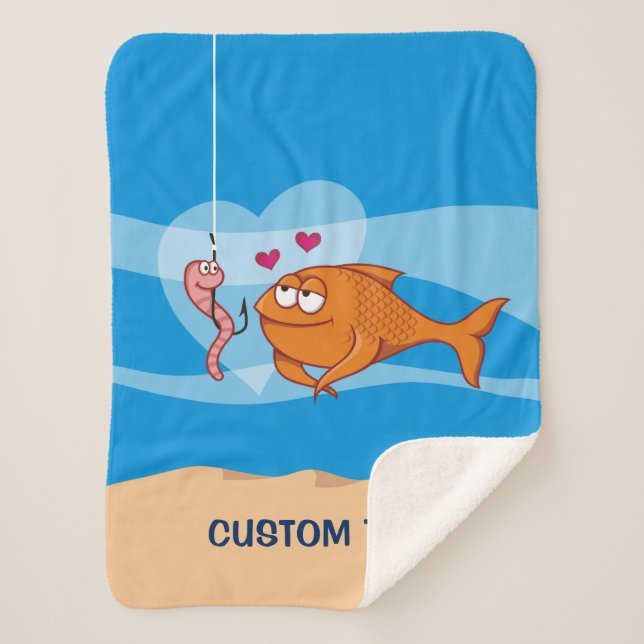 Fisch und Köder in Liebe Sherpadecke (Vorderseite)