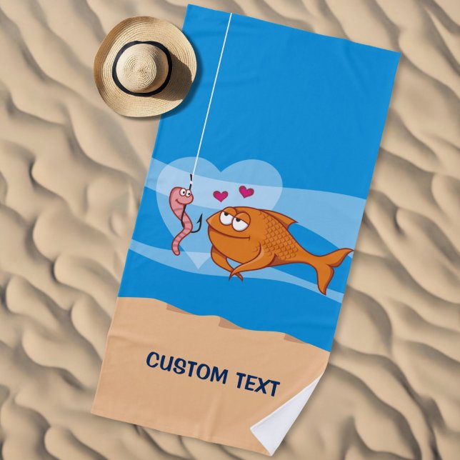 Fisch und Köder in Liebe Strandtuch (Von Creator hochgeladen)