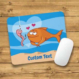 Fisch und Köder in Love-Mauspad Mousepad