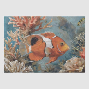 Fisch- und Korallen-Acrylgemälde Seidenpapier