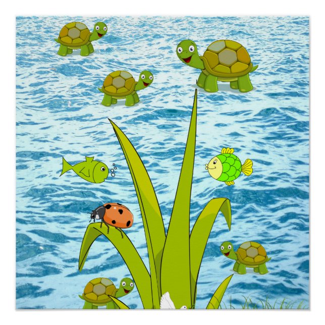 Fisch und Schildkröten Poster Beach House Plakate (Vorderseite)