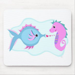 Fisch-und Seepferd-Liebe-Verbindung Mousepad