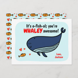 Fisch und Wale Klasse Valentinskarte für Kinder Feiertagspostkarte