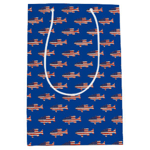 Fisch unter amerikanischer Flagge Mittlere Geschenktüte