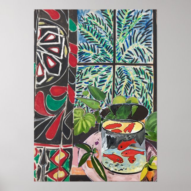 Fisch unter Fenster, nach Matisse Poster (Vorne)