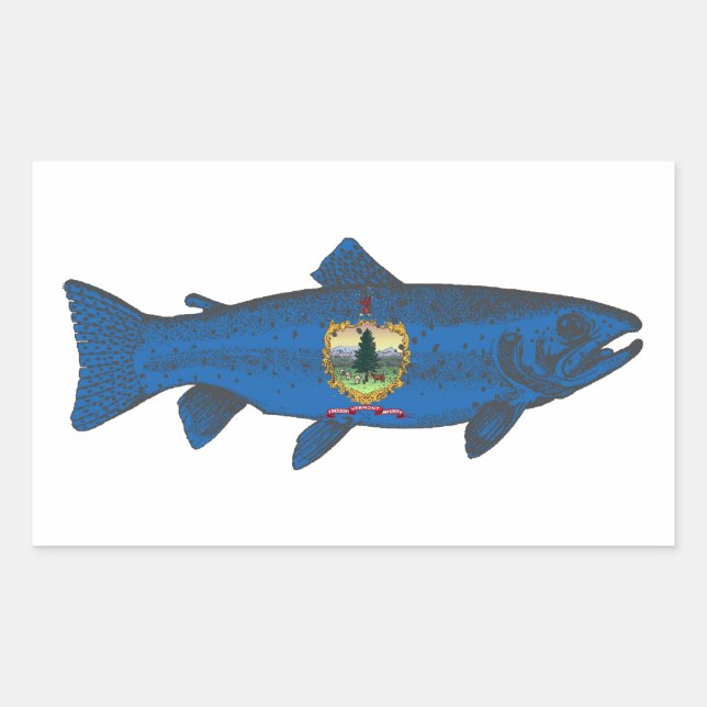 Fisch-Vermont-Flaggenforelle Rechteckiger Aufkleber (Vorderseite)