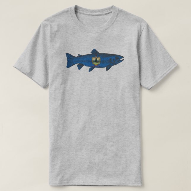 Fisch-Vermont-Flaggenforelle T-Shirt (Design vorne)