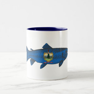 Fisch-Vermont-Flaggenforelle Zweifarbige Tasse