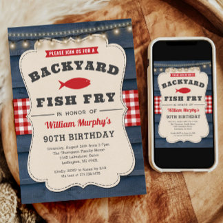 Fisch vom Hinterhof zum 90. Geburtstag Einladung