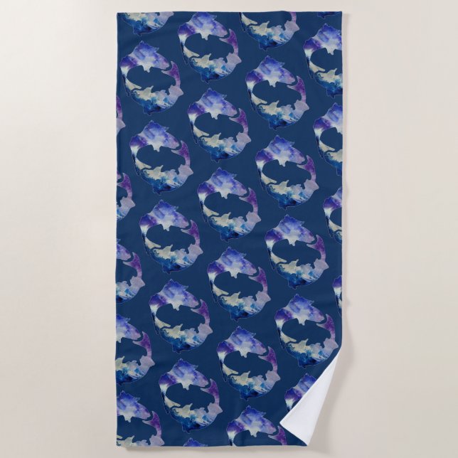 Fisch Wasserfarbe Art Beach Handtuch (Vorderseite)