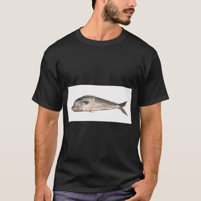 Fisch-Wasserfarbenmalerei T-Shirt (Vorderseite)