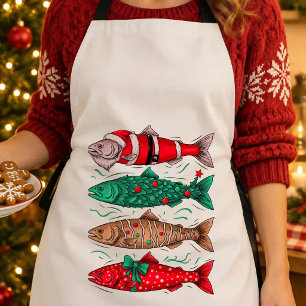 Fisch Weihnachten Santa Forelle Baum Lebkuchen Ang Schürze