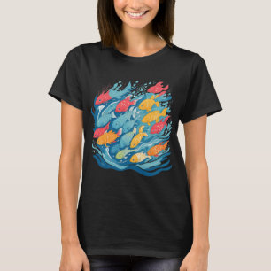 Fisch Welle Liebe T-Shirt