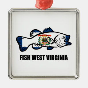 Fisch West Virginia Ornament Aus Metall