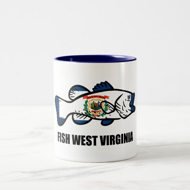 Fisch West Virginia Zweifarbige Tasse (Mittel)