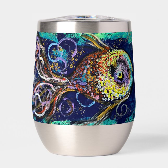 Fisch Wine Tumbler warm oder kalt (Vorderseite)