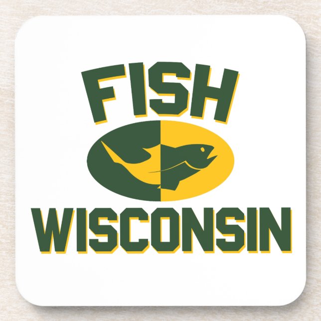 Fisch Wisconsin Getränkeuntersetzer (Vorderseite)