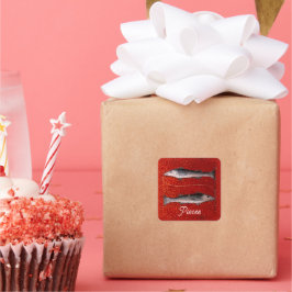 Fisch Zodiac-Geburt Party Quadratischer Aufkleber