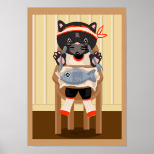 Fisch zum Abendessen als Poster