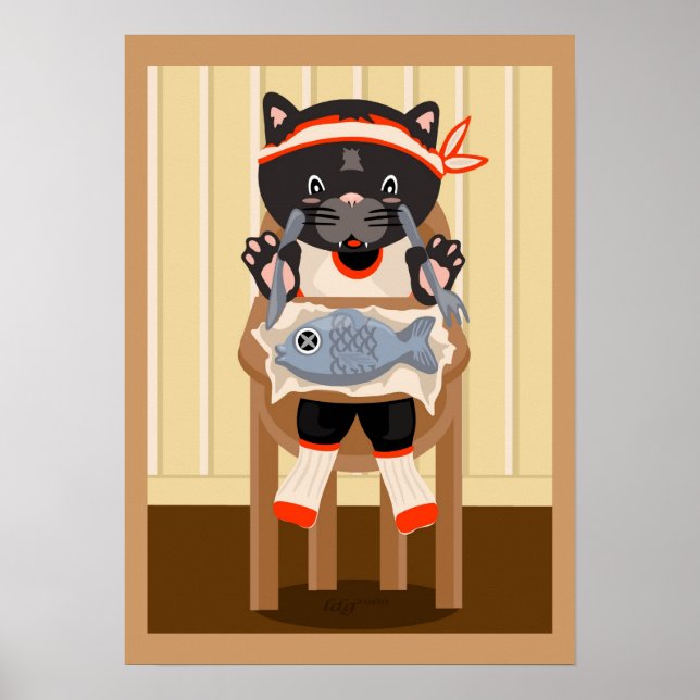 Fisch zum Abendessen als Poster (Vorne)