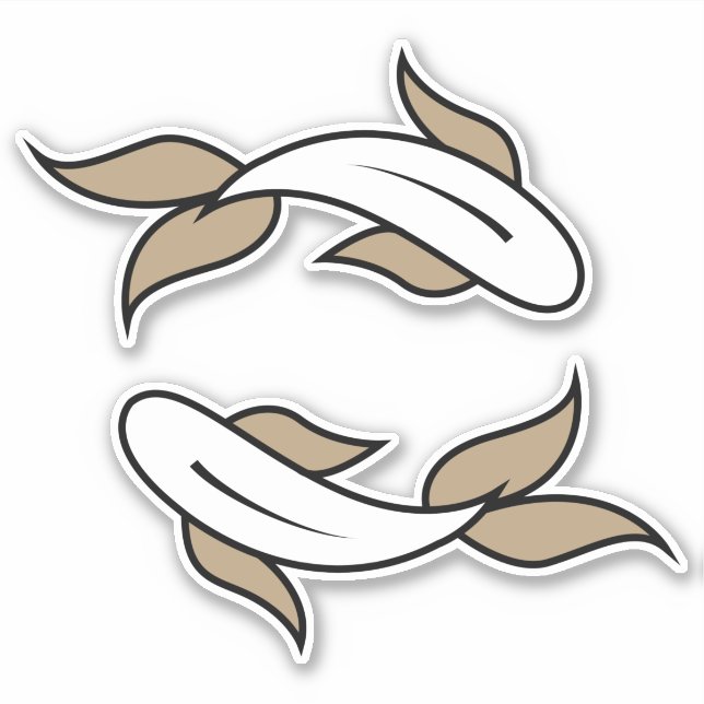 Fisch-Zwillingsfischwasser-Zeichen astronomisches  Aufkleber (Vorderseite)