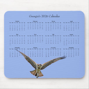 Fischadler: Ein volles Jahr 2026 Kalender anpassen Mousepad