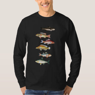 Fischarten Biologische Typen von Fischen mit Süßwa T-Shirt
