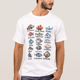 Fischarten von Süßwasserfischen Fischer T-Shirt