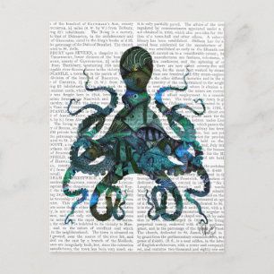 Fischartige blaue Krake Postkarte