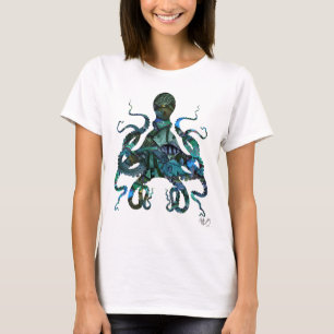 Fischartige blaue Krake T-Shirt