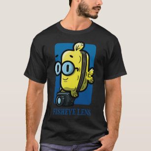 Fischaugenobjektiv - Blau T-Shirt