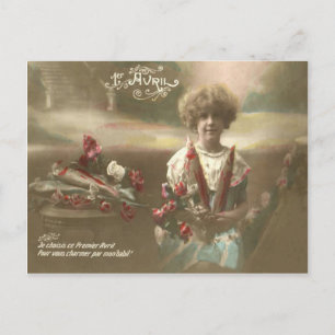 Fischblumen-Victorianischer Garten Aprilschcherz Postkarte